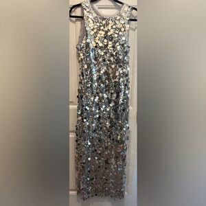 Petal & Pup Silver Sequin Maxi Dress